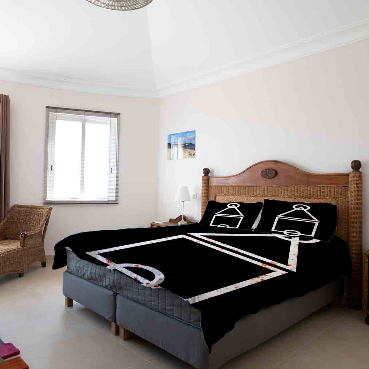 Set de ropa de cama con mantas terapéuticas formas sangrientas