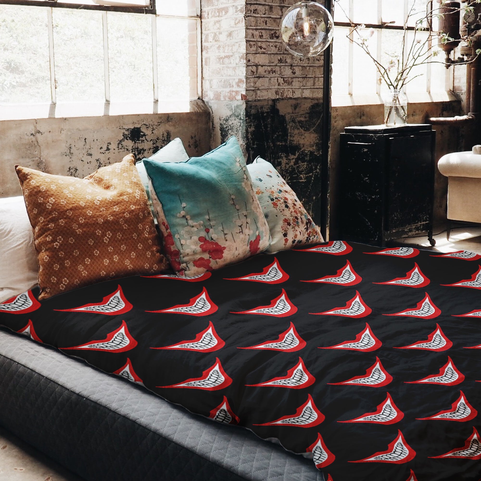 Therapy blankets bedding set grinning mouth