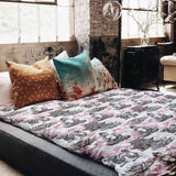 Set de ropa de cama con manta terapéutica y Buda rosa
