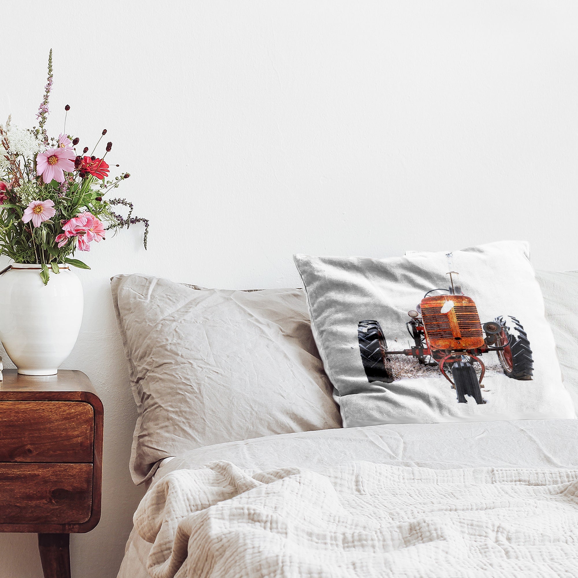 Gezondheidskussen tractor in oranje