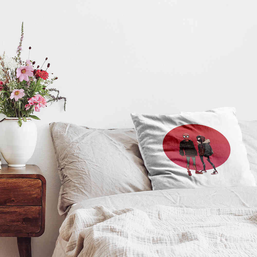 Cuscino sanitario bianco con Spiderman