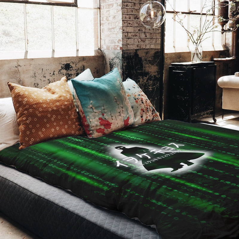 Therapy blanket bedding set, green number code.