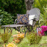 Health pillow, brown with blue leaves.