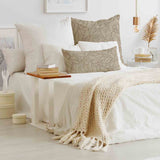 Health pillow beige with black leaf pattern