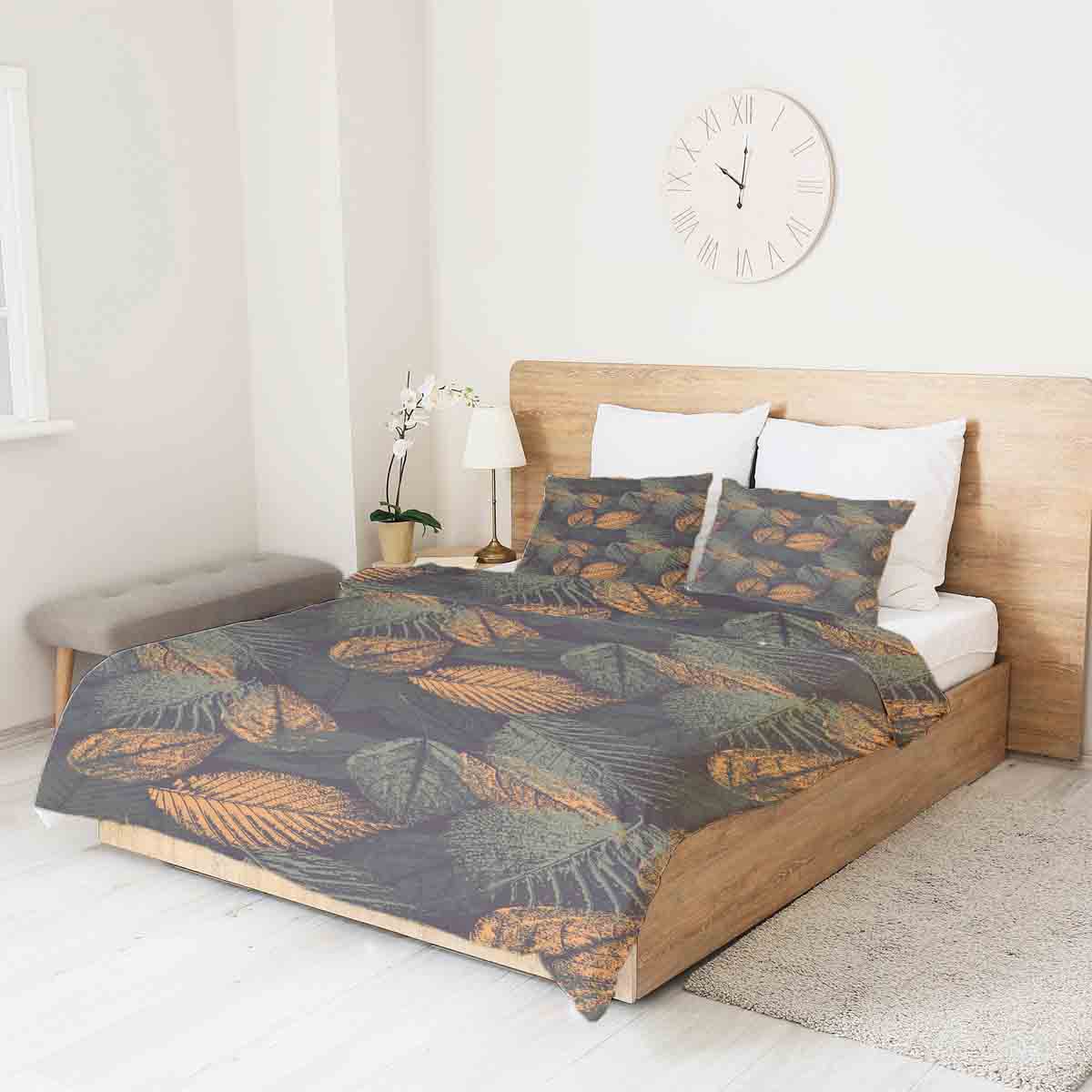 Original therapy blanket - cotton cover autumn leaf motif