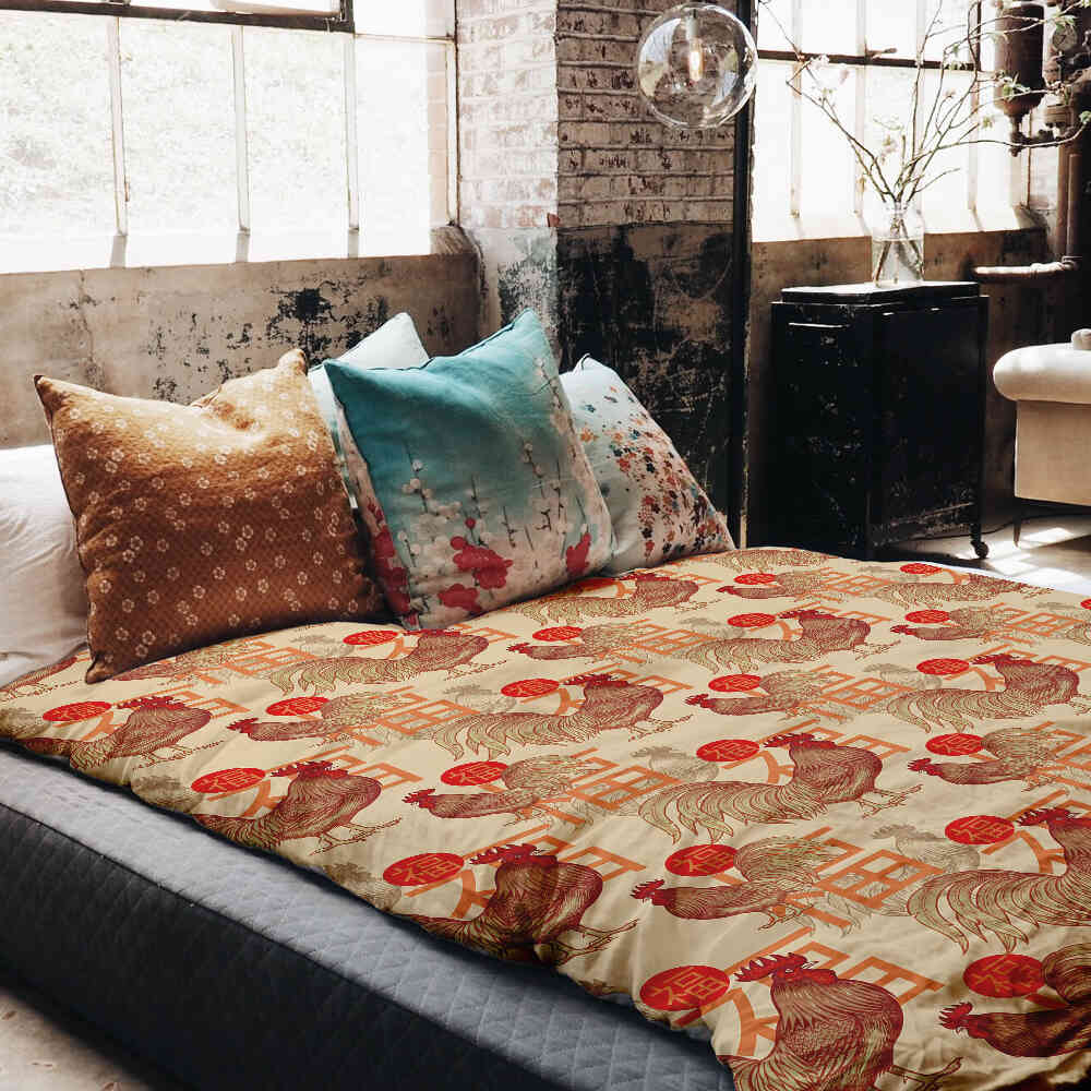Therapy blankets bedding set Chinese rooster