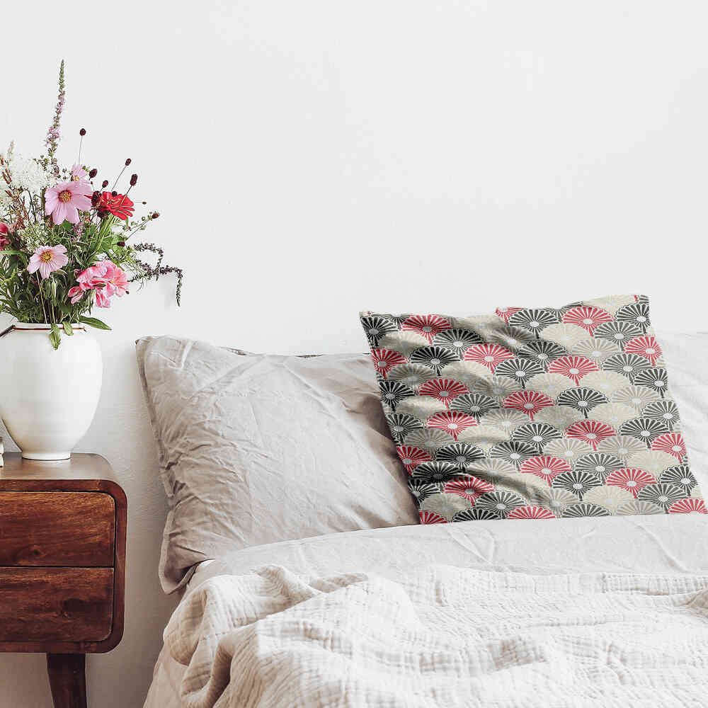 Almohada de salud flores abstractas coloridas