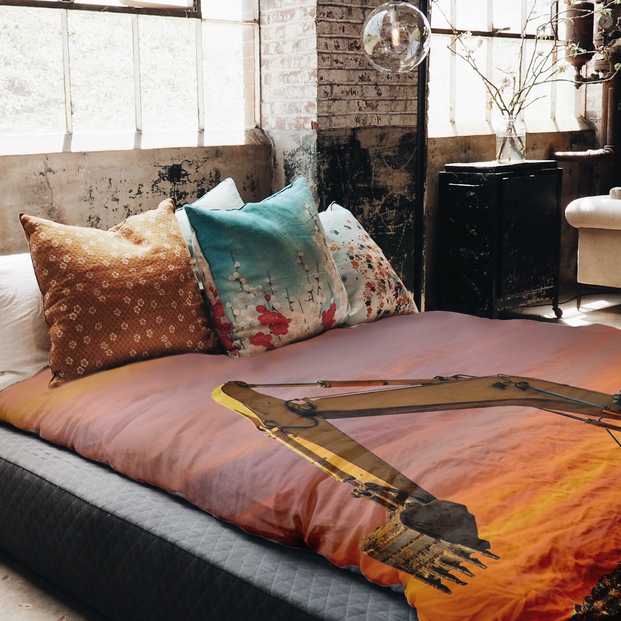 Therapy blankets bedding set tractor in the sunrise