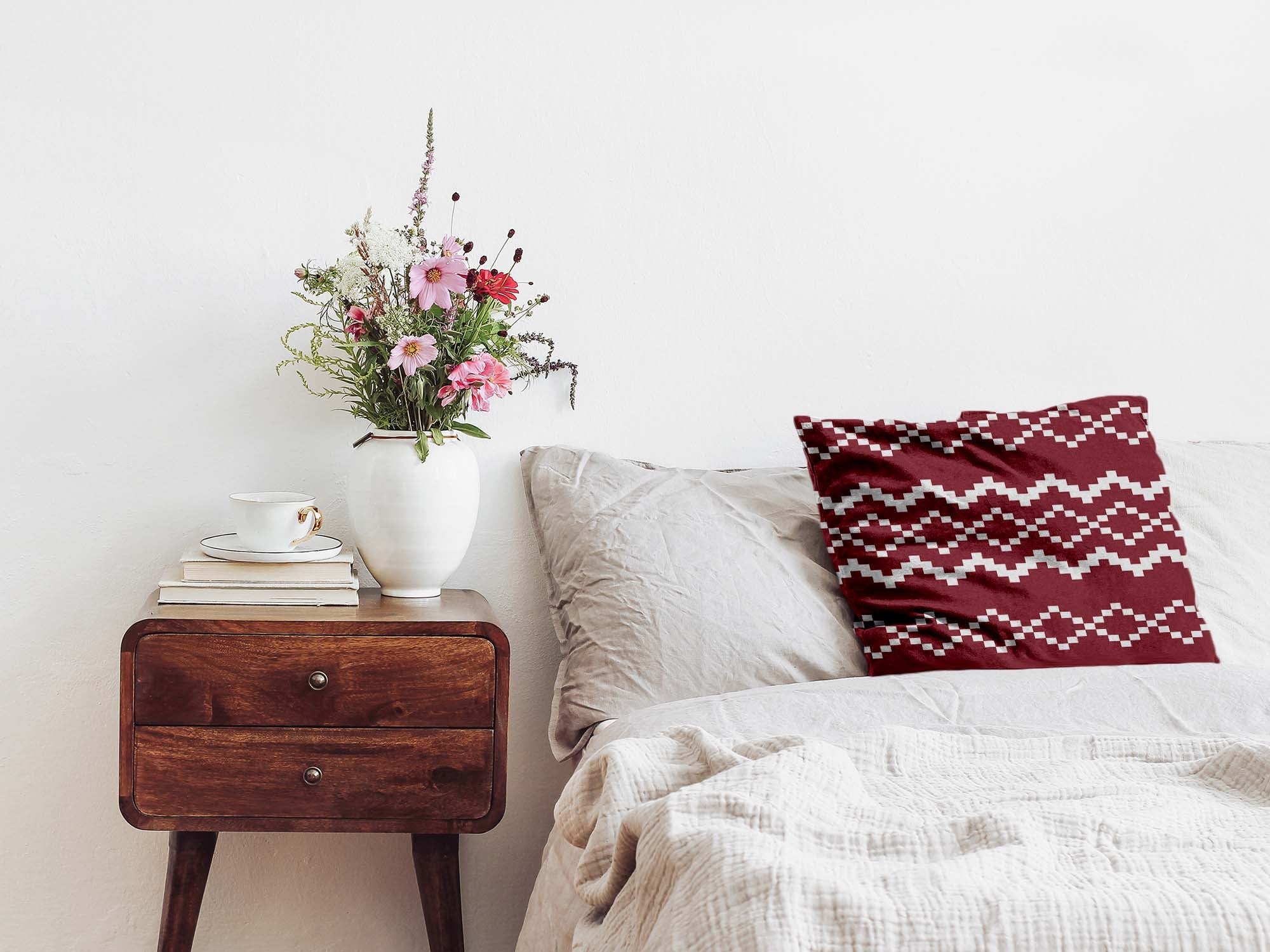 Health pillow with red Christmas pattern