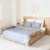 Therapy blanket bedding set, dark gray with white branches.