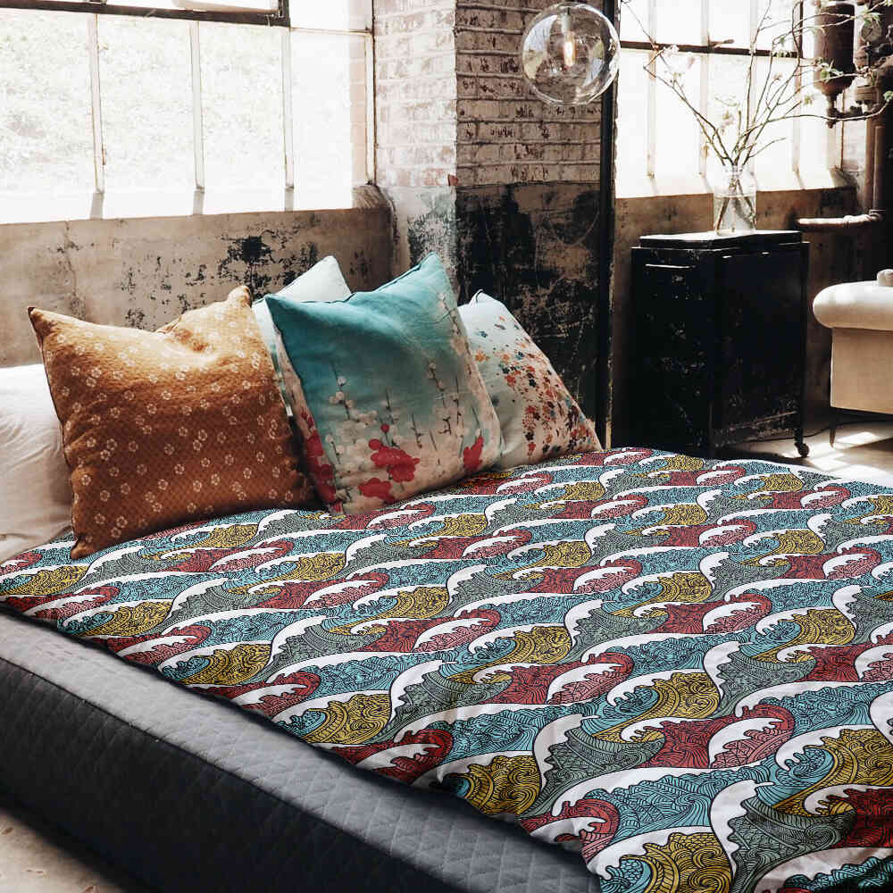 Therapy blankets bedding set colorful wave breakers
