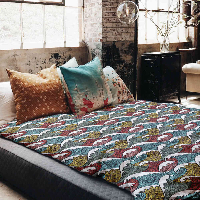 Therapy blankets and bedding set, colorful wave breakers.
