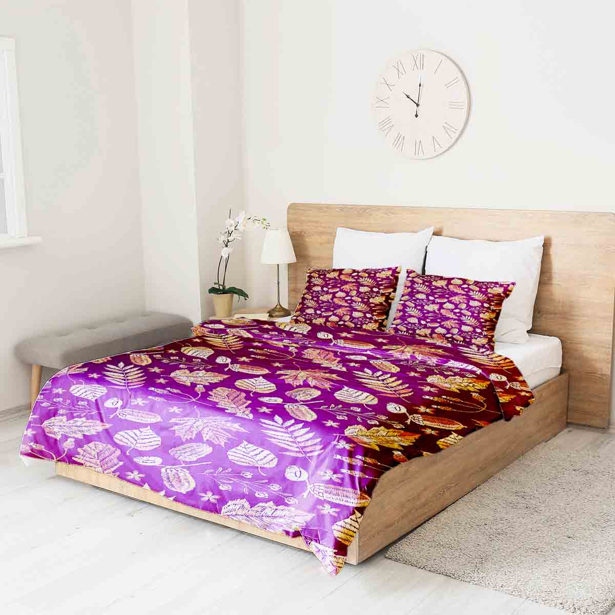 Therapy blankets bedding set brown autumn leaves