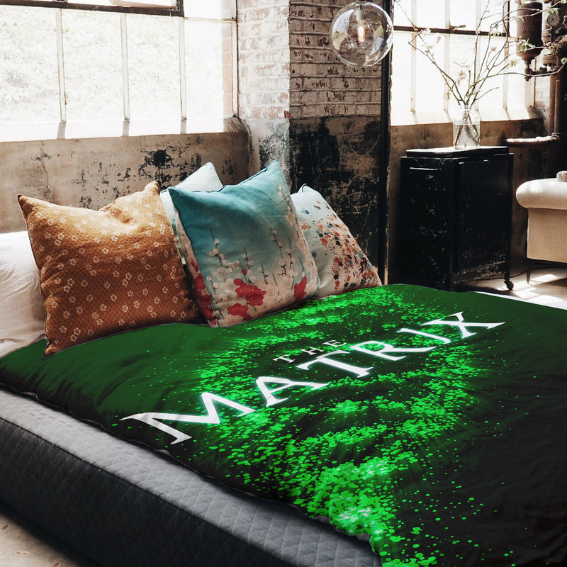 Therapy blanket bedding set, green, matrix DNA