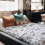 Therapy blankets bedding set grey farm