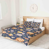 Therapiedekens katoenen hoes blauw met pompoenen