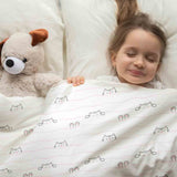 Set di biancheria da letto con coperte terapeutiche bianco con piccoli gatti