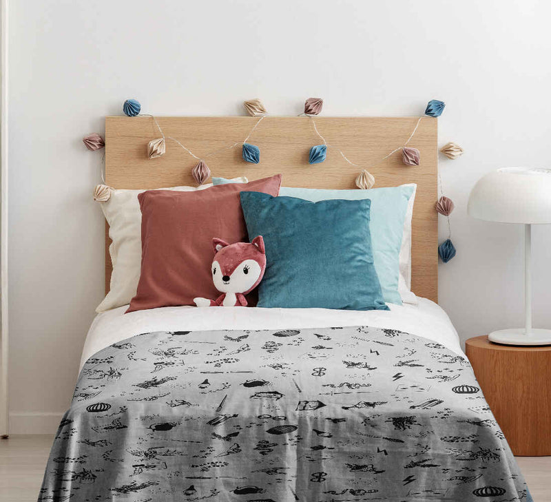 Therapy blanket bedding set, grey, magic.