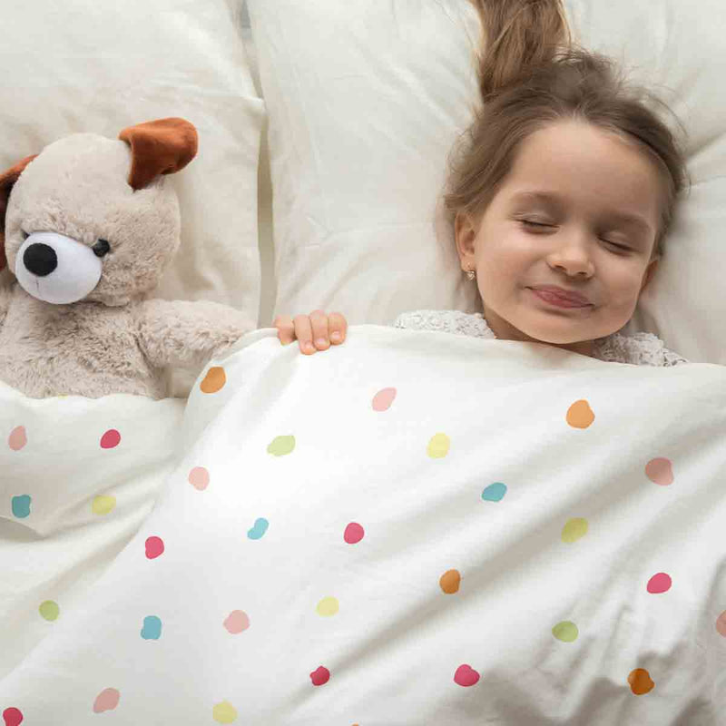 Set de ropa de cama con manta terapéutica puntos coloridos