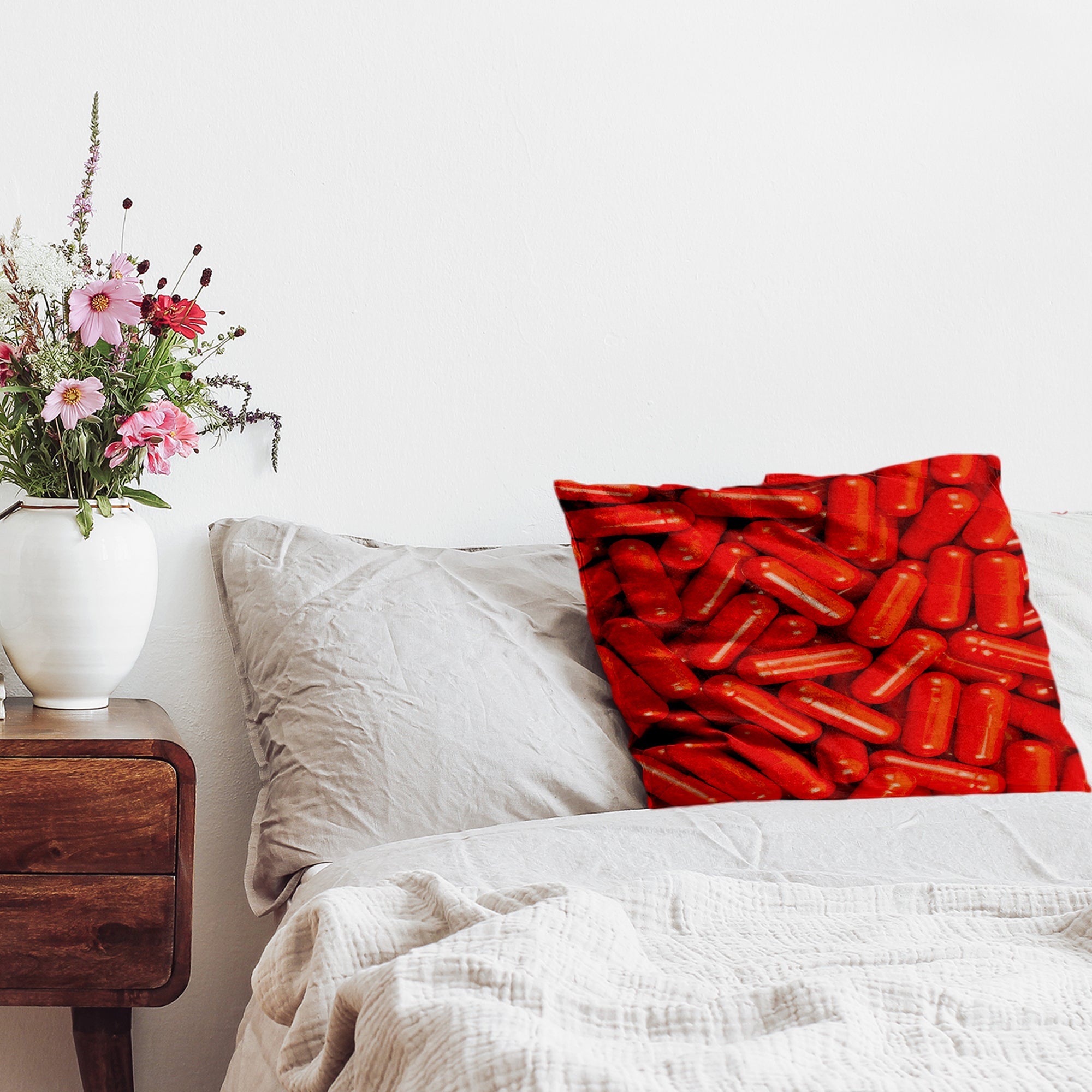 Cuscino sanitario rosso compresse