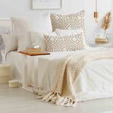 Health pillow beige with shapes