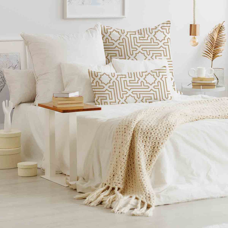 Health pillow beige with shapes