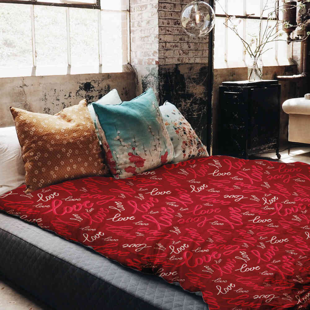 Set de ropa de cama con manta terapéutica Love Love Love