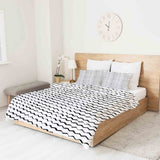 Therapy blanket bedding set, white zigzag.