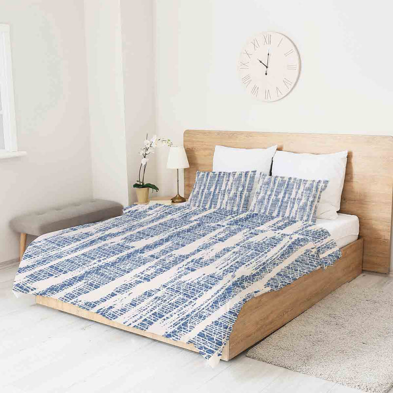 Therapiedekens katoenen hoes met blauw patroon