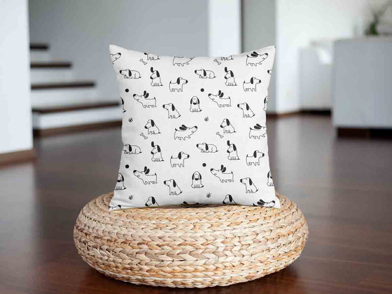 Cuscino sanitario bianco con cani