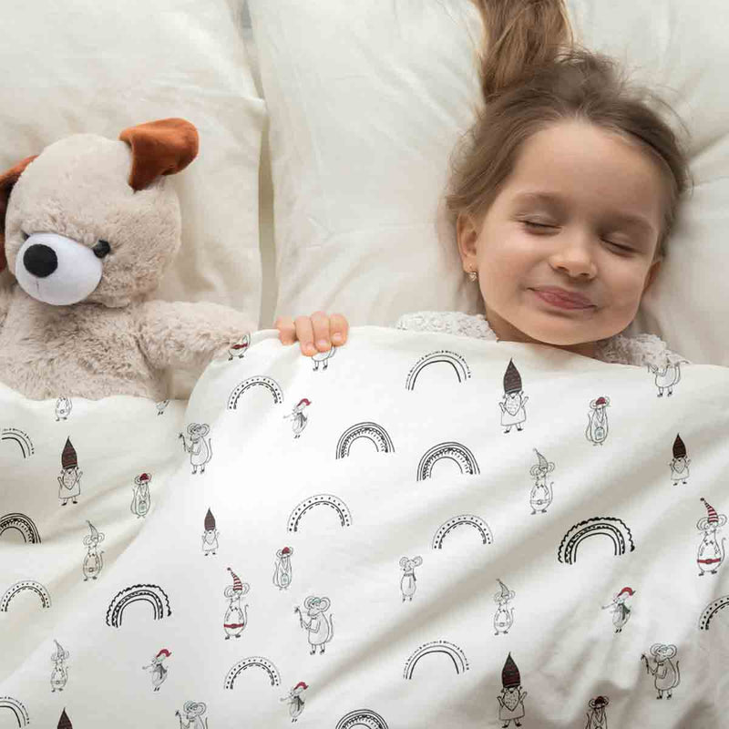 Juego de ropa de cama con mantas terapéuticas y ratones