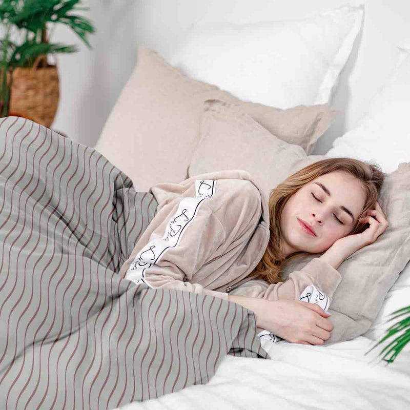 Set de ropa de cama con manta terapéutica rosa con ondas