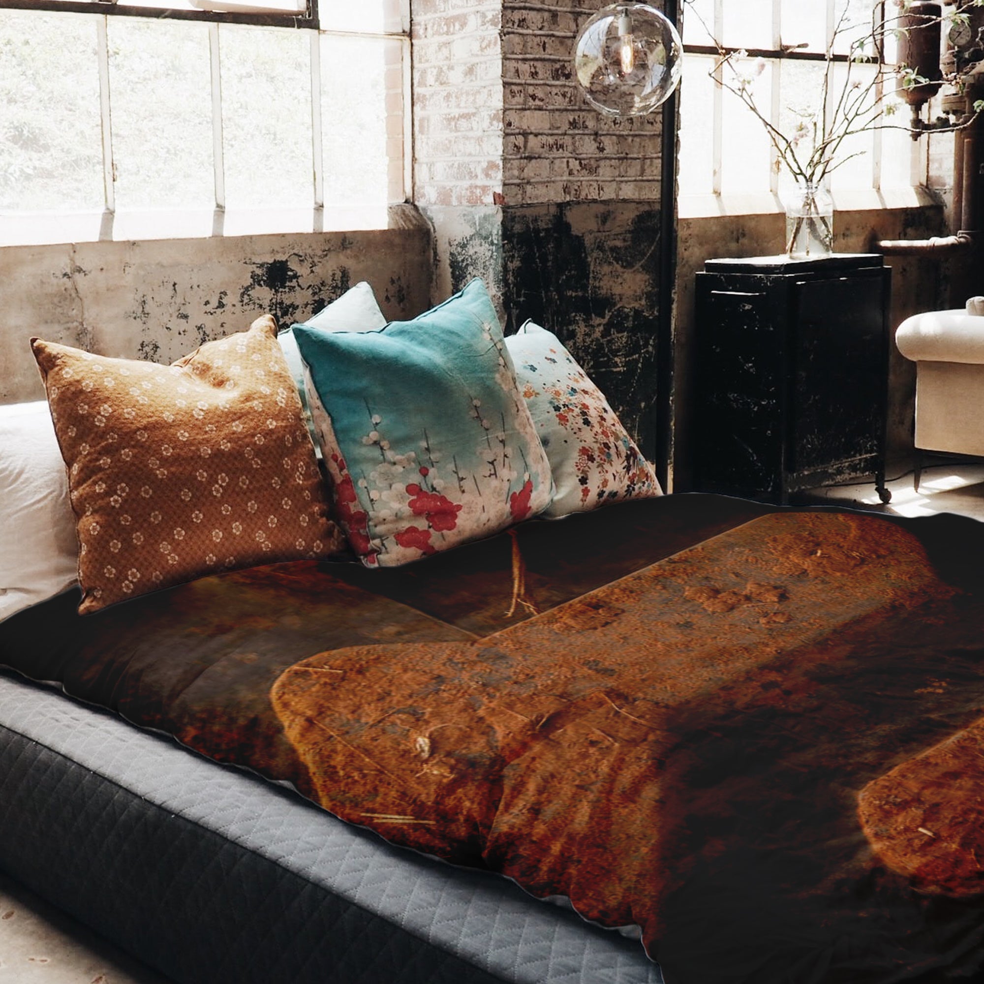 Originele therapiedeken - katoenen hoes bruine aarde