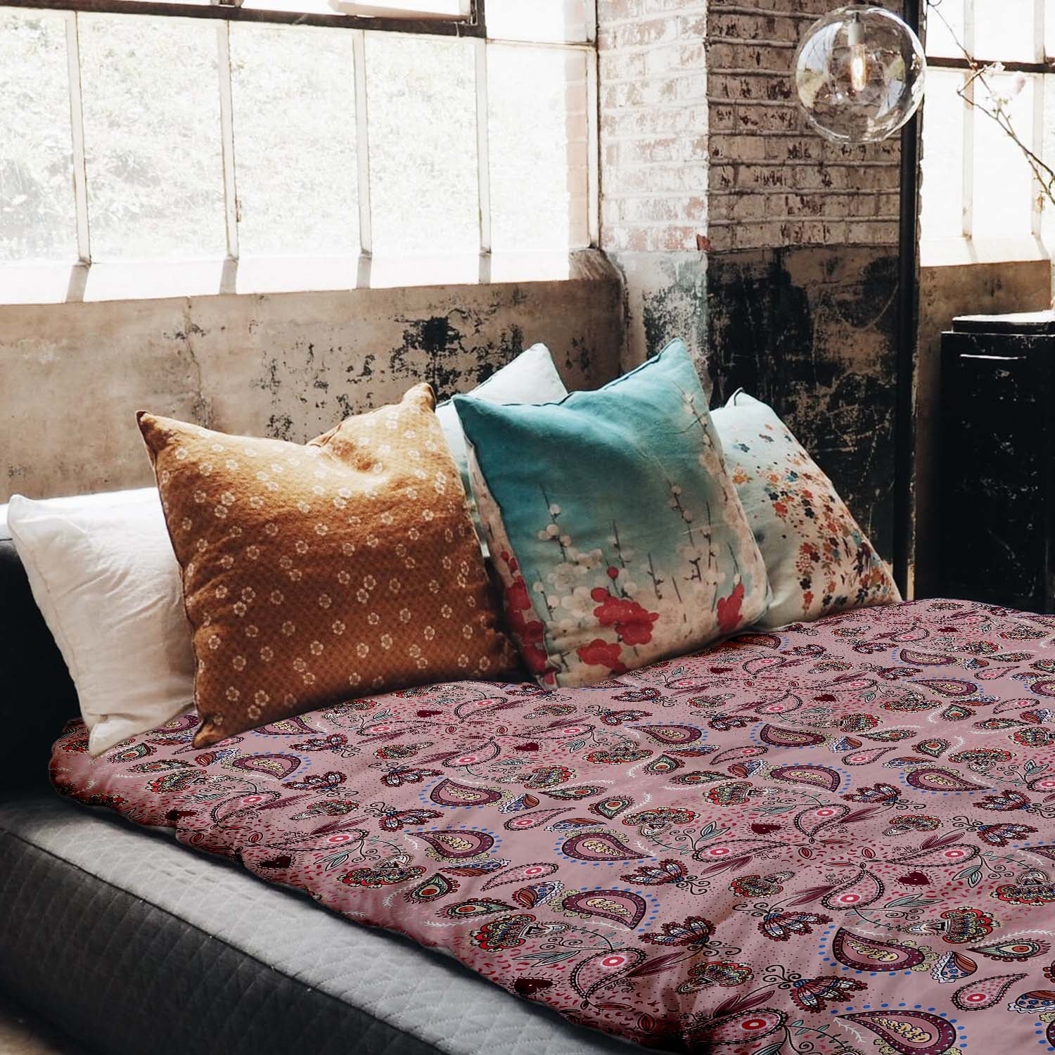 Originele therapiedeken - katoenen hoes roze mandala