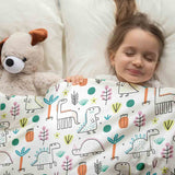 Set di biancheria da letto con coperte terapeutiche e dinosauri colorati