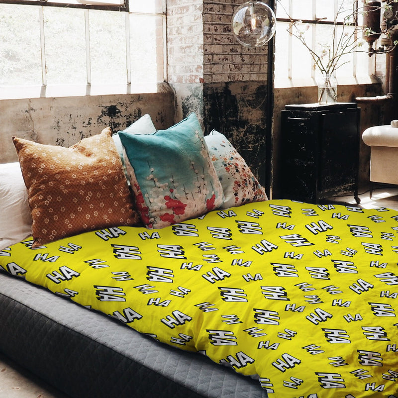 Therapy blankets bedding set yellow Ha Ha
