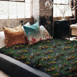 Therapy blanket bedding set, green tractor