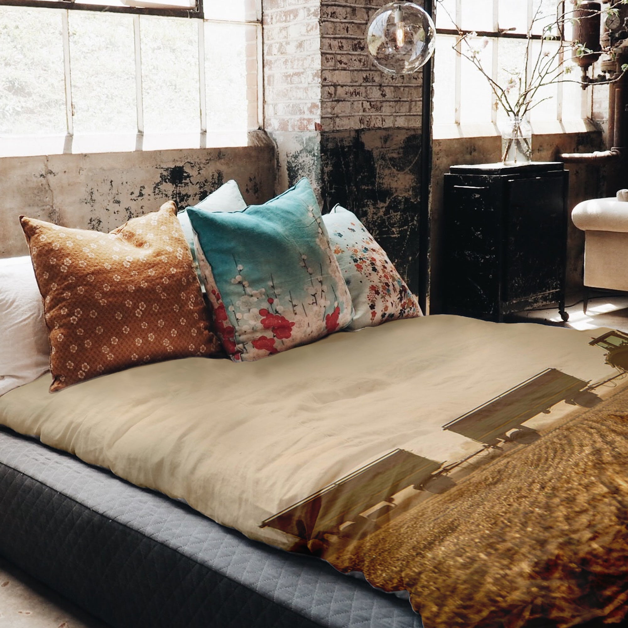 Originele therapiedeken - katoenen hoes bruin akker