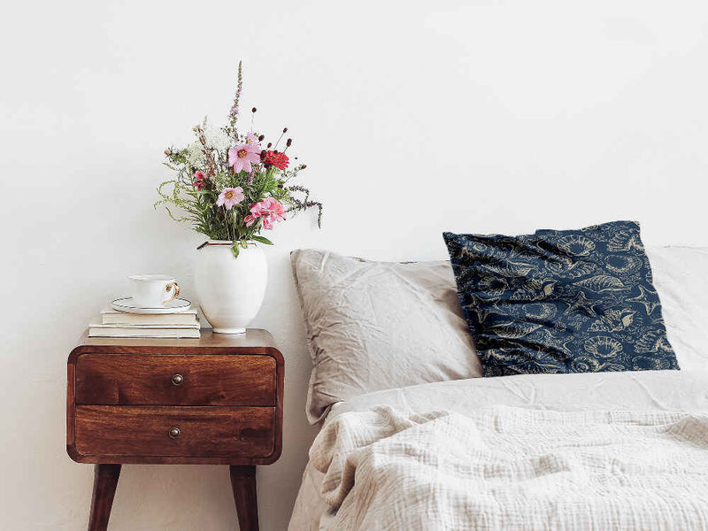 Health pillow blue with shells