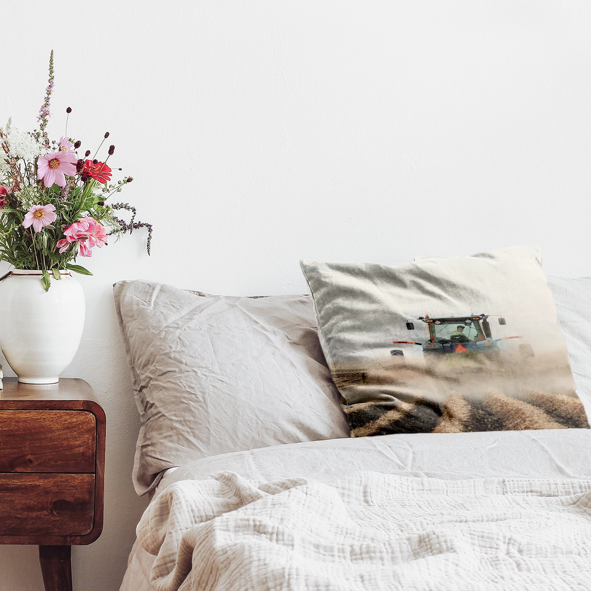 Gezondheidskussen tractor in actie