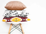 Health pillow white with black branches