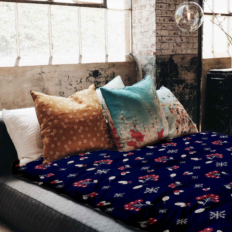 Couverture thérapeutique originale - Housse en coton bleu groseille