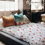 Set di biancheria da letto con coperta terapeutica bianca con scritta Love