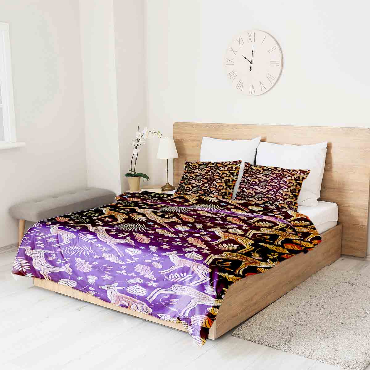 Therapy blankets bedding set brown with deer