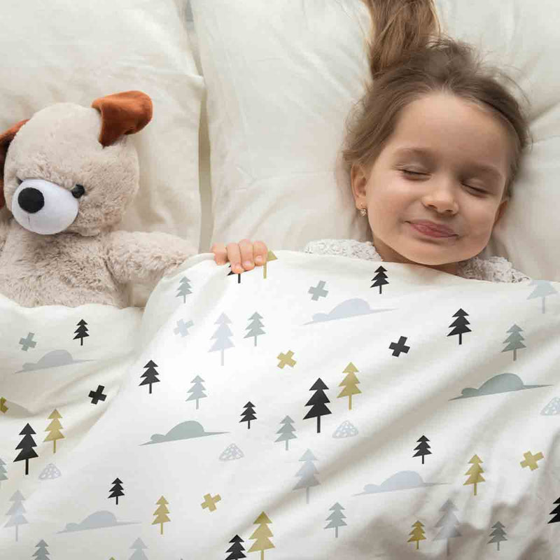 Therapy blankets bedding set grey forest