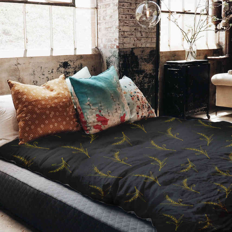 Therapy blanket bedding set, grey with wheat.