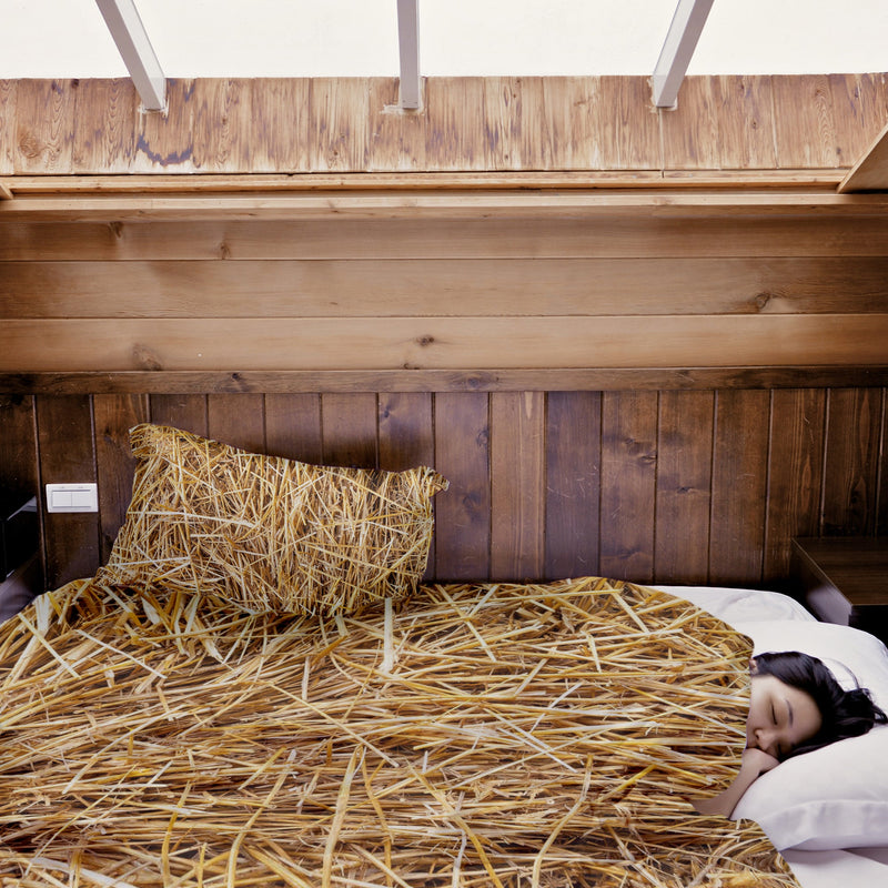 Set di biancheria da letto con coperta terapeutica e fieno