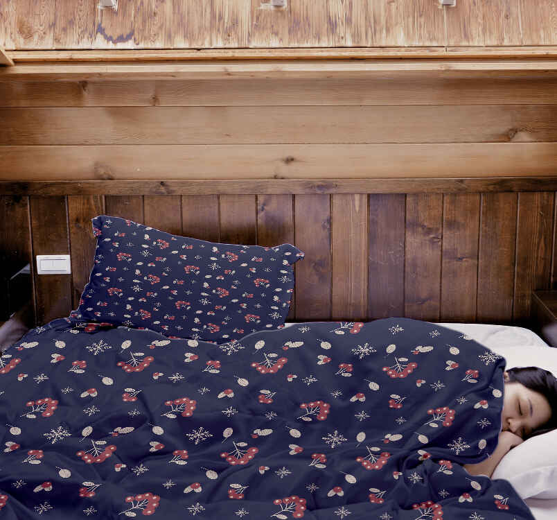 Couverture thérapeutique originale - Housse en coton bleu groseille