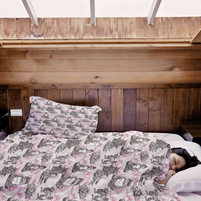 Set de ropa de cama con manta terapéutica y Buda rosa