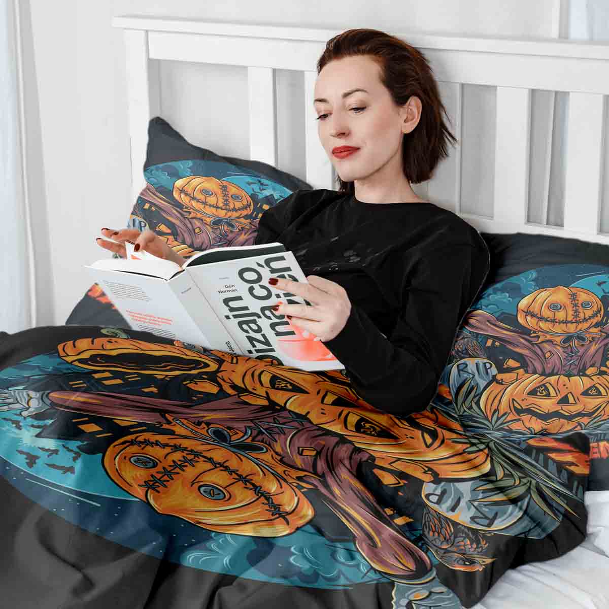 Therapy blankets bedding set Halloween pumpkin